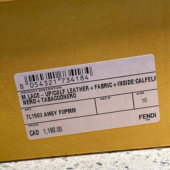 Fendi FF-motif detailed lace up derbys for men size 10 - Picture 4 of 5